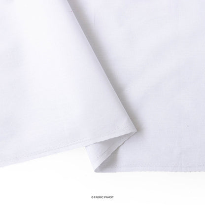 Cotton Linen Fabric Cut Piece (CUT PIECE) Snow White Color Pure Cotton Linen Fabric (Width 52 Inches)