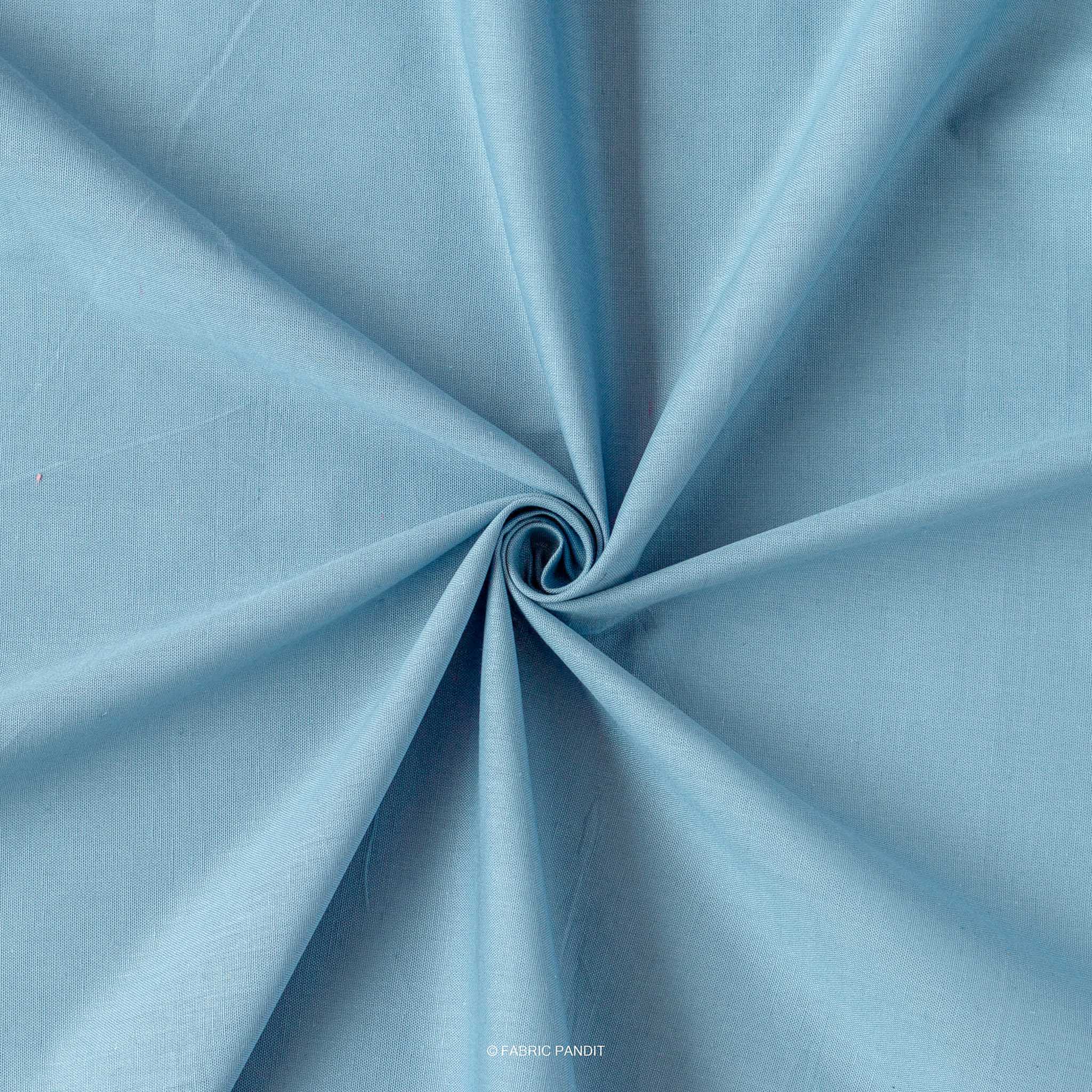 Cotton Linen Fabric Cut Piece (CUT PIECE) Steel Blue Color Pure Cotton Linen Fabric (Width 42 Inches)