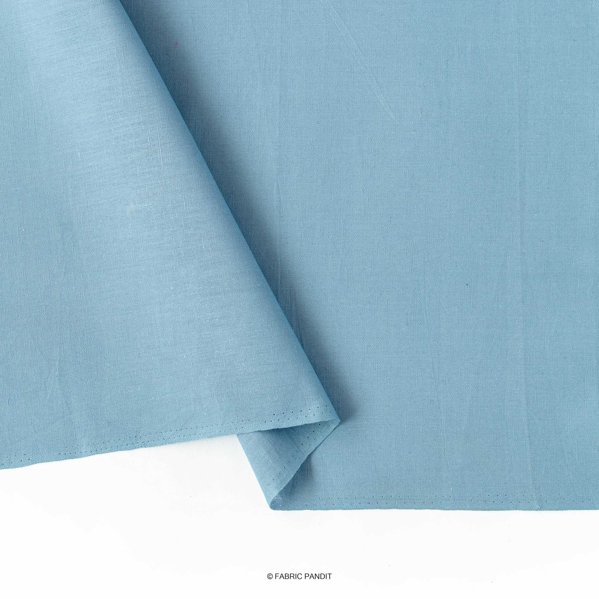 Cotton Linen Fabric Cut Piece (CUT PIECE) Steel Blue Color Pure Cotton Linen Fabric (Width 42 Inches)
