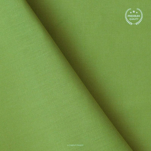 Cotton Linen Fabric Fabric Apple Green Color Pure Cotton Linen Fabric (Width 42 Inches)