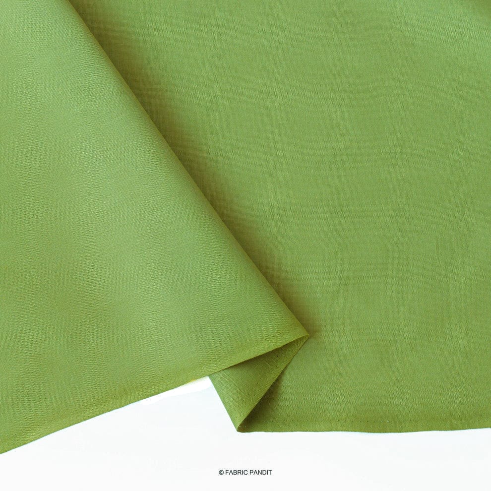 Cotton Linen Fabric Fabric Apple Green Color Pure Cotton Linen Fabric (Width 42 Inches)