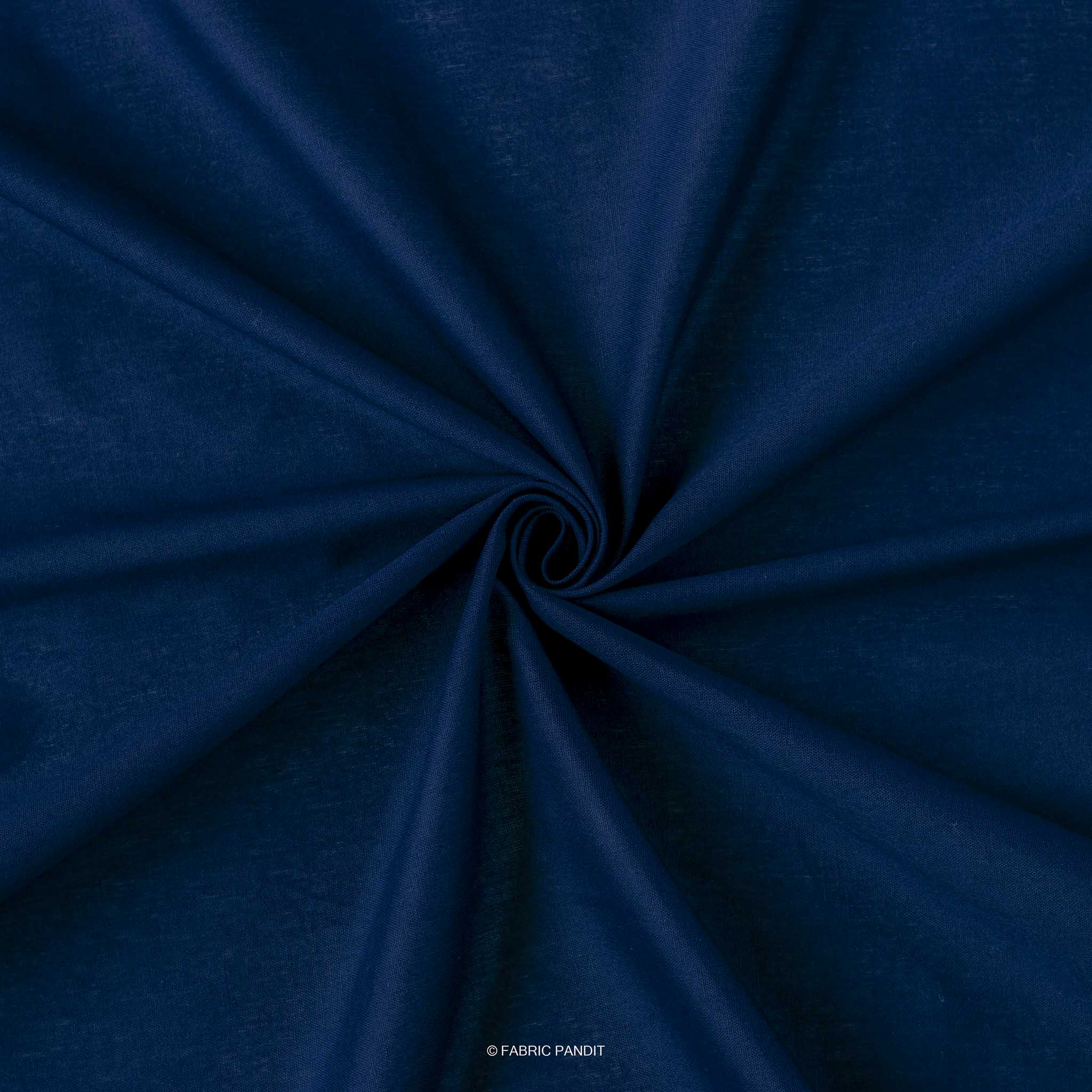 Cotton Linen Fabric Fabric Dark Blue Color Pure Cotton Linen Fabric (Width 42 Inches)