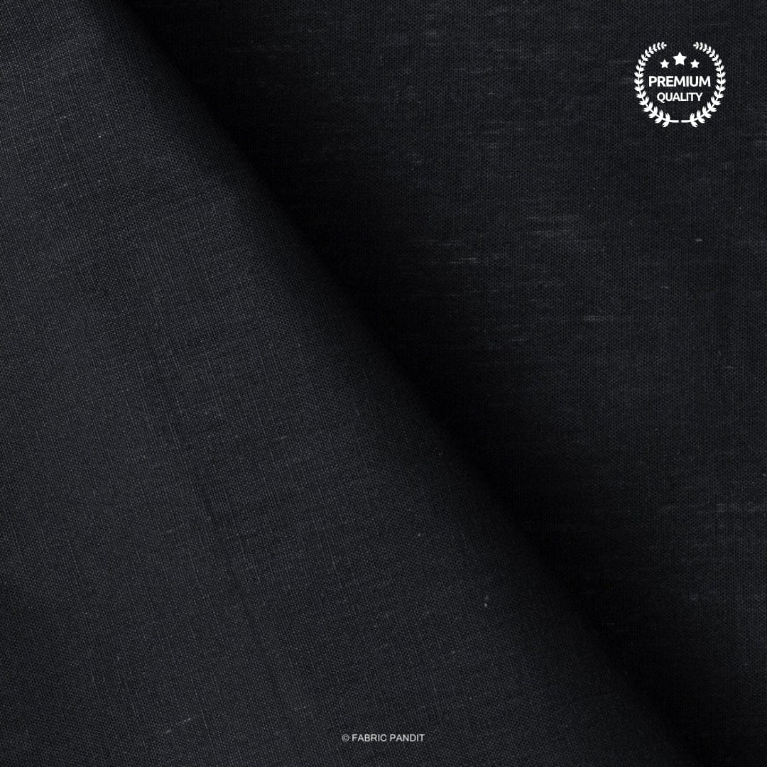 Cotton Linen Fabric Fabric Jade Black Pure Cotton Linen Fabric (Width 42 Inches)