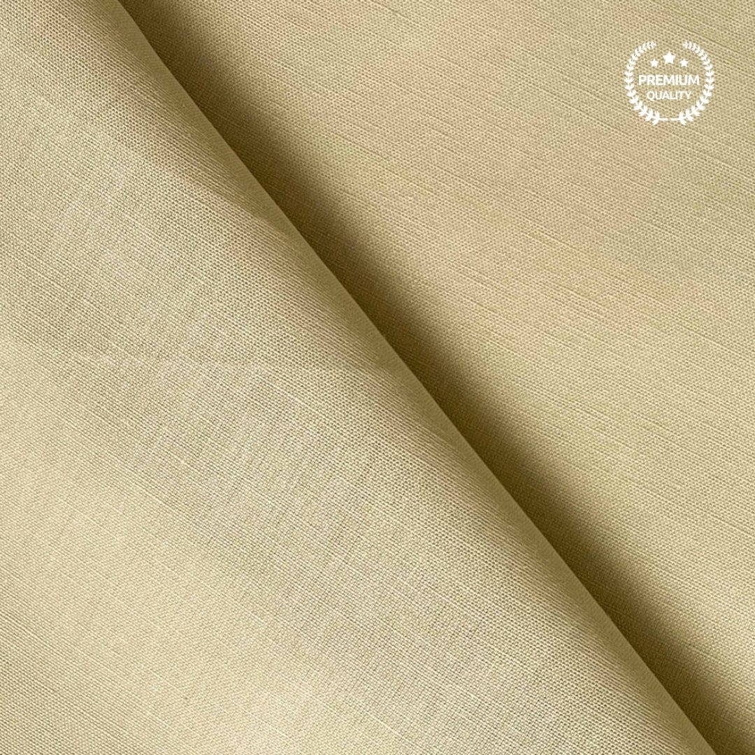 Cotton Linen Fabric Fabric Khaki Color Pure Cotton Linen Fabric (Width 42 Inches)