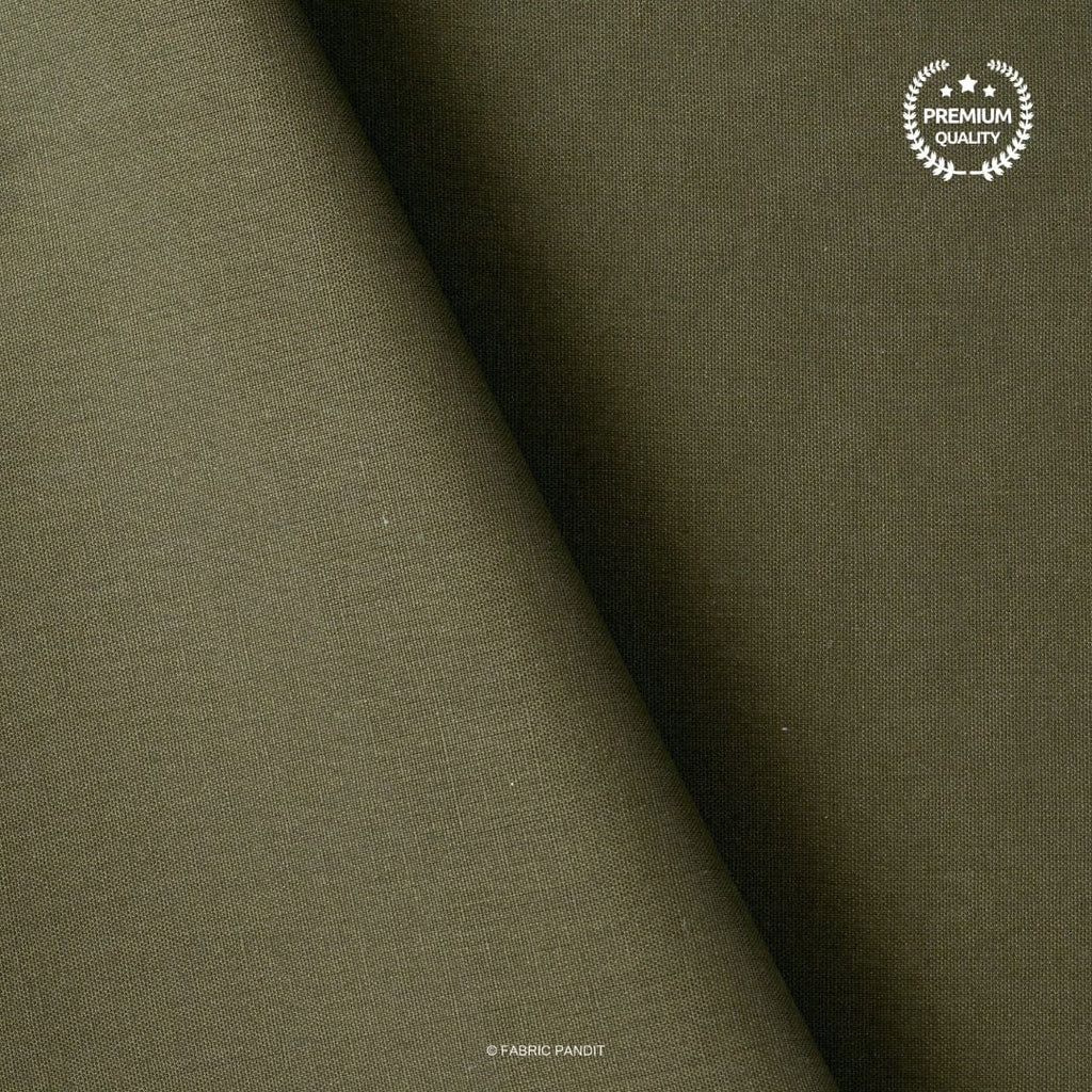 Cotton Linen Fabric Fabric Military Green Color Pure Cotton Linen Fabric (Width 42 Inches)