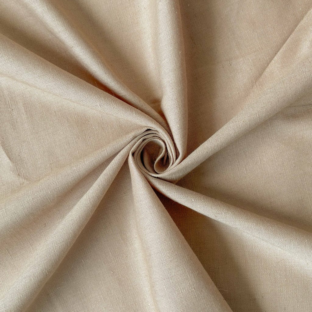Cotton Linen Fabric Fabric Nude Brown Color Pure Cotton Linen Fabric (Width 42 Inches)