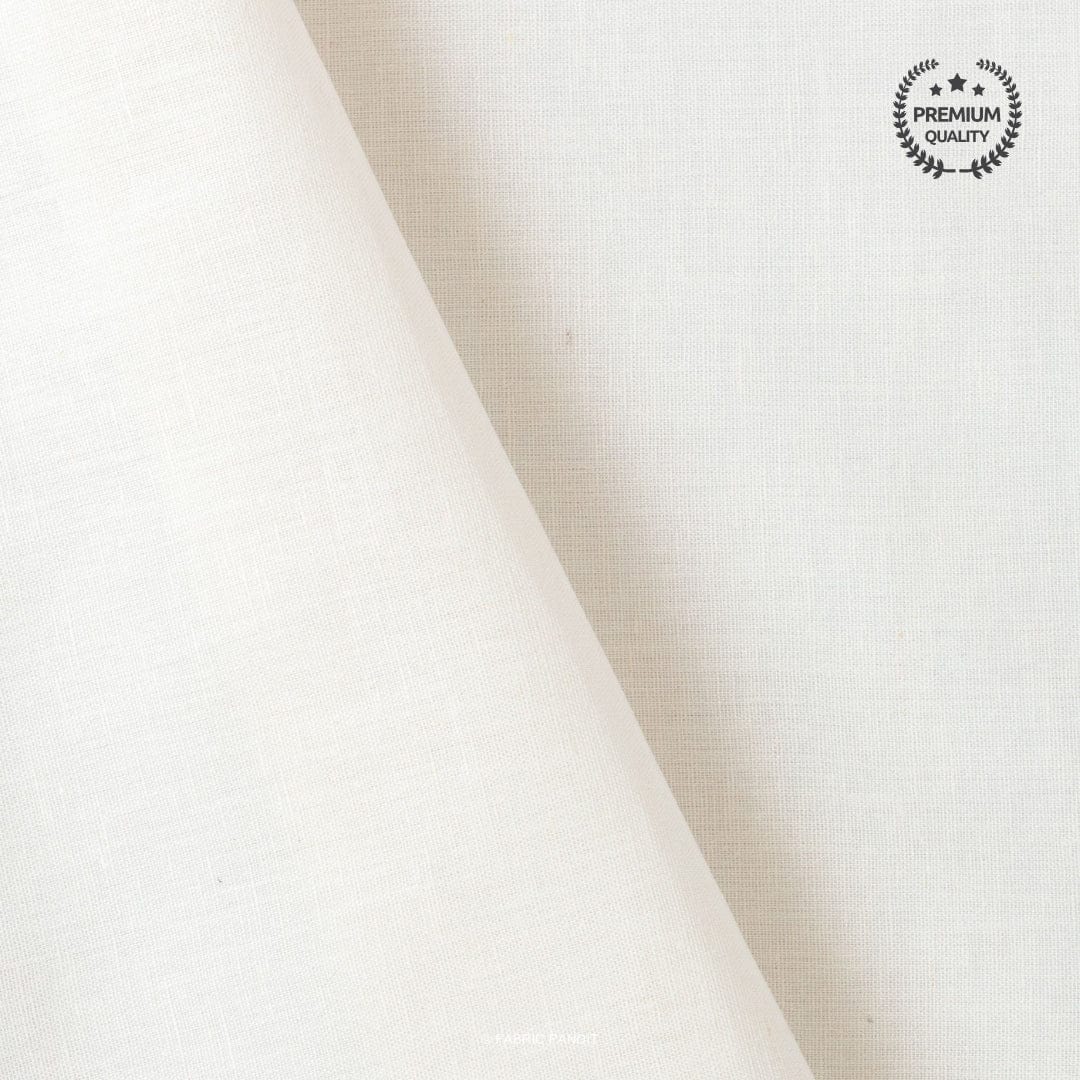 Cotton Linen Fabric Fabric Off-White Color Pure Cotton Linen Fabric (Width 42 Inches)
