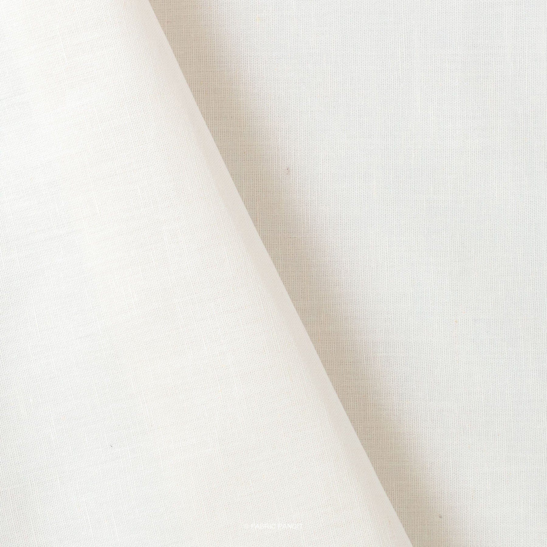 Cotton Linen Fabric Fabric Off-White Color Pure Cotton Linen Fabric (Width 42 Inches)