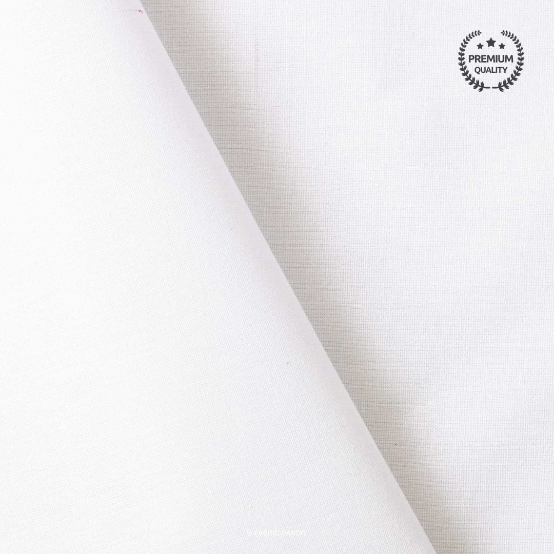 Cotton Linen Fabric Fabric Snow White Color Pure Cotton Linen Fabric (Width 42 Inches)