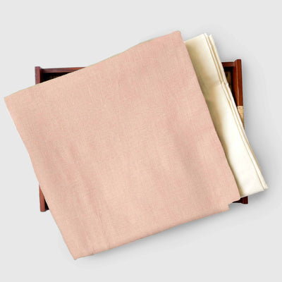 Cotton Linen Kurta Set Kurta Set Blanched Almond Colour | Pure Cotton Linen Fabric (3 Meters) | and Cotton Pyjama (2.5 Meters) | Unstitched Combo Set