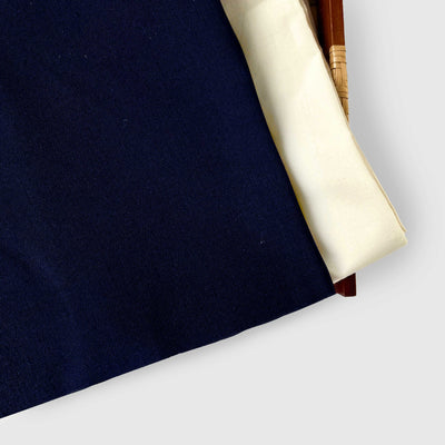 Cotton Linen Kurta Set Kurta Set Royal Blue Colour | Pure Cotton Linen Fabric (3 Meters) | and Cotton Pyjama (2.5 Meters) | Unstitched Combo Set