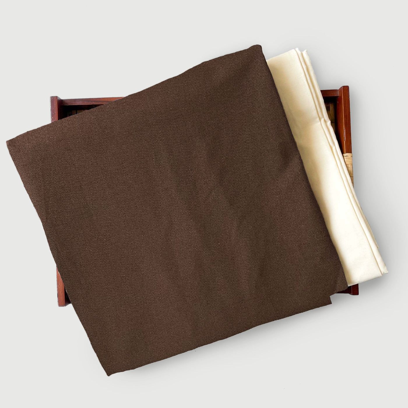 Cotton Linen Kurta Set Kurta Set Seal Brown Colour | Pure Cotton Linen Fabric (3 Meters) | and Cotton Pyjama (2.5 Meters) | Unstitched Combo Set