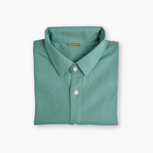 Cotton Linen Shirts Men's Shirt Aquamarine Pure Cotton Linen Regular Fit Men's Shirt
