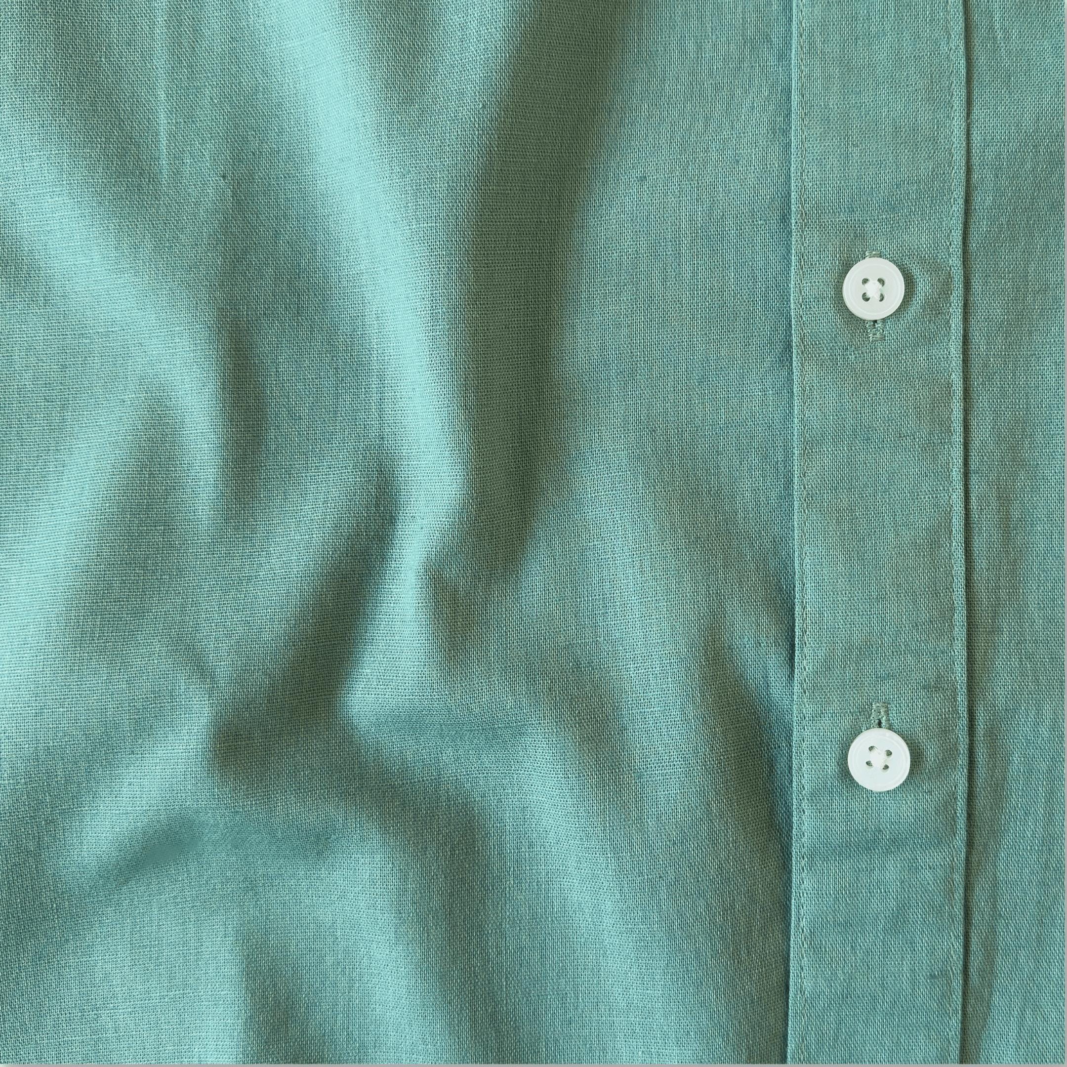 Cotton Linen Shirts Men's Shirt Aquamarine Pure Cotton Linen Shirt Piece