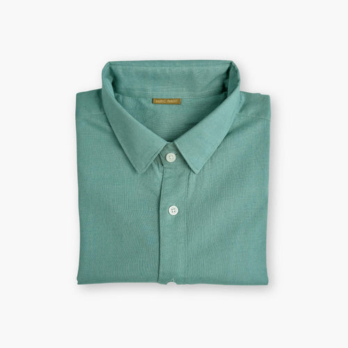 Cotton Linen Shirts Men's Shirt Aquamarine Pure Cotton Linen Shirt Piece