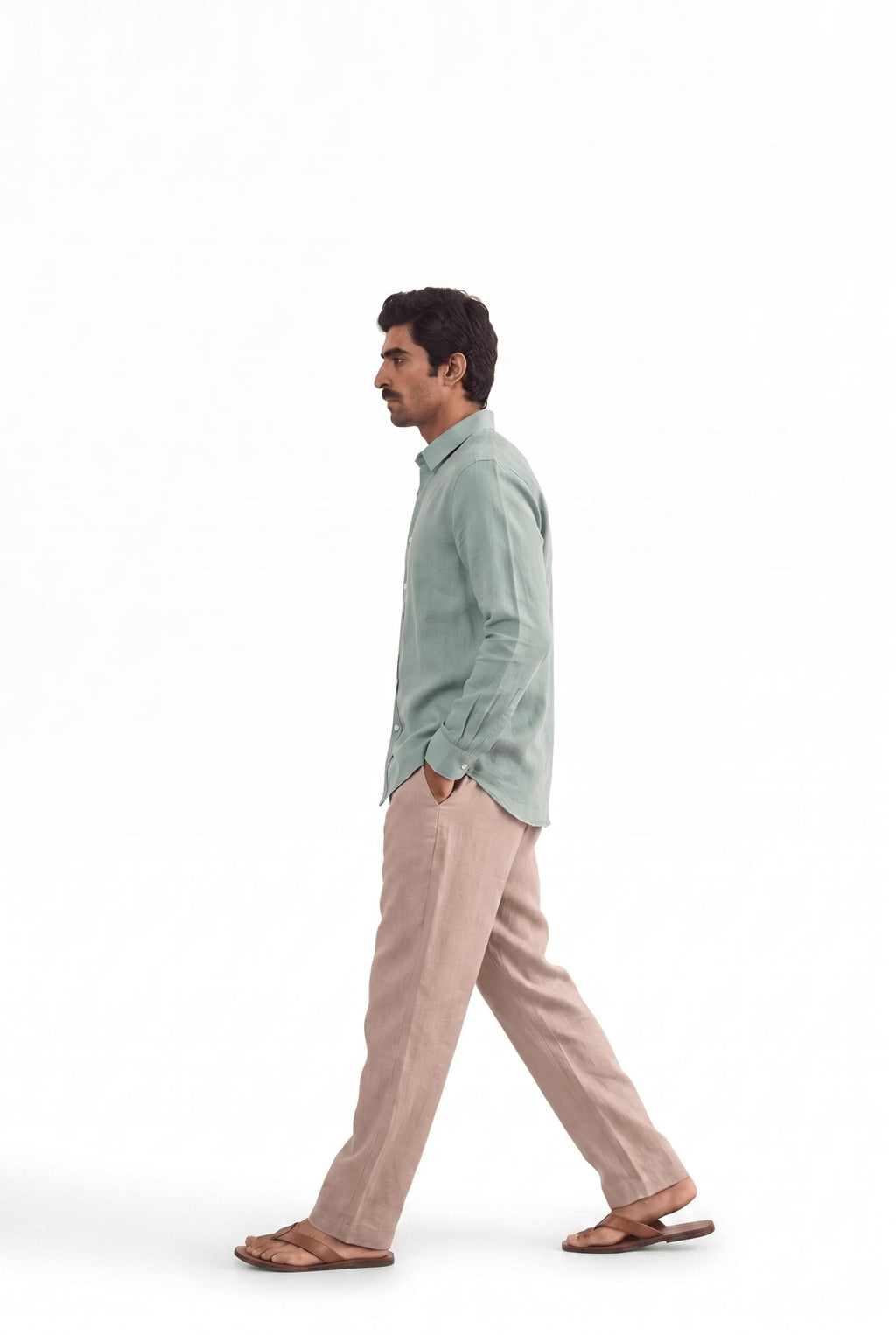 Cotton Linen Shirts Men's Shirt Aquamarine Pure Cotton Linen Shirt Piece