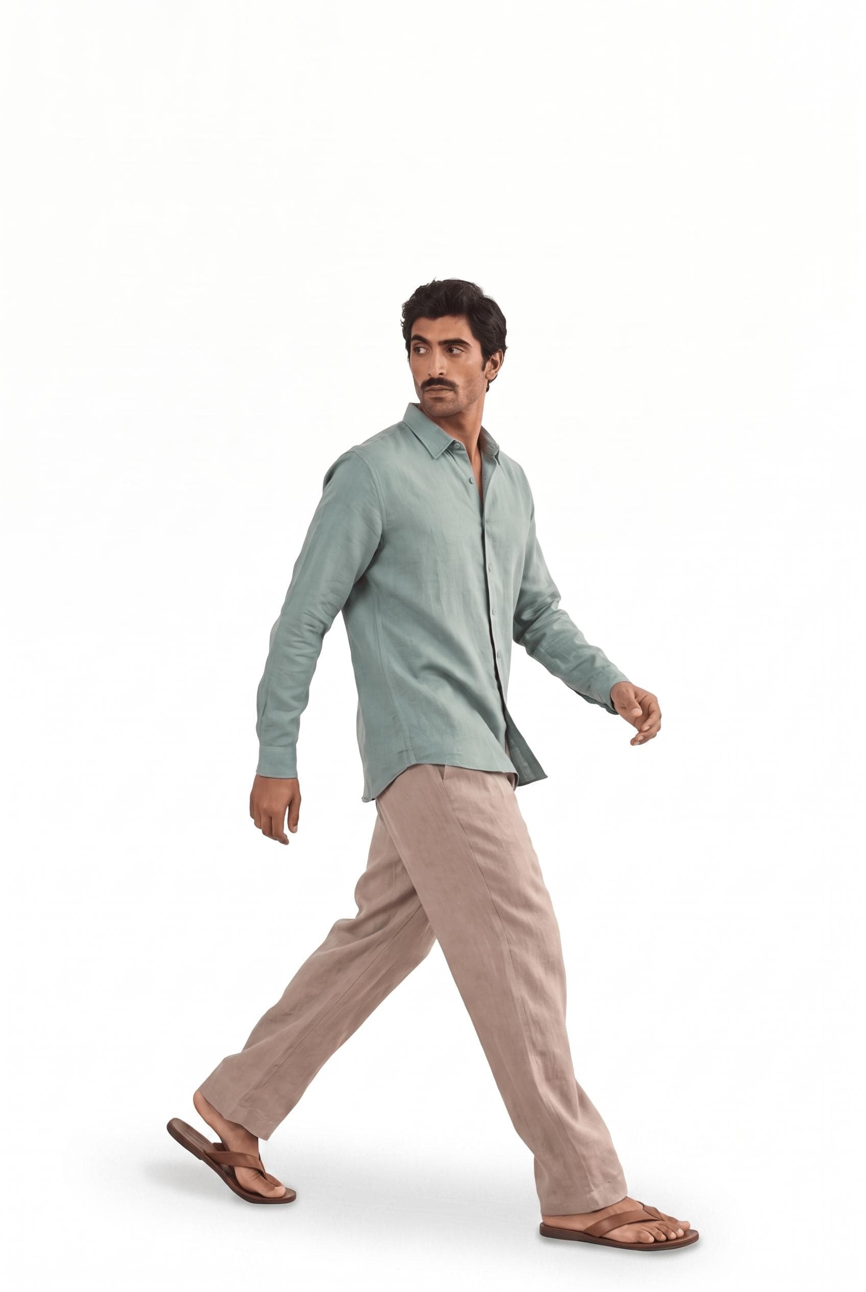 Cotton Linen Shirts Men's Shirt Aquamarine Pure Cotton Linen Shirt Piece