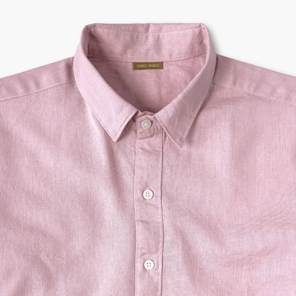 Cotton Linen Shirts Men's Shirt Dusty Pink Cotton Linen Shirt Piece