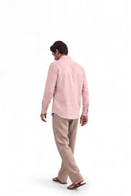Cotton Linen Shirts Men's Shirt Dusty Pink Cotton Linen Shirt Piece