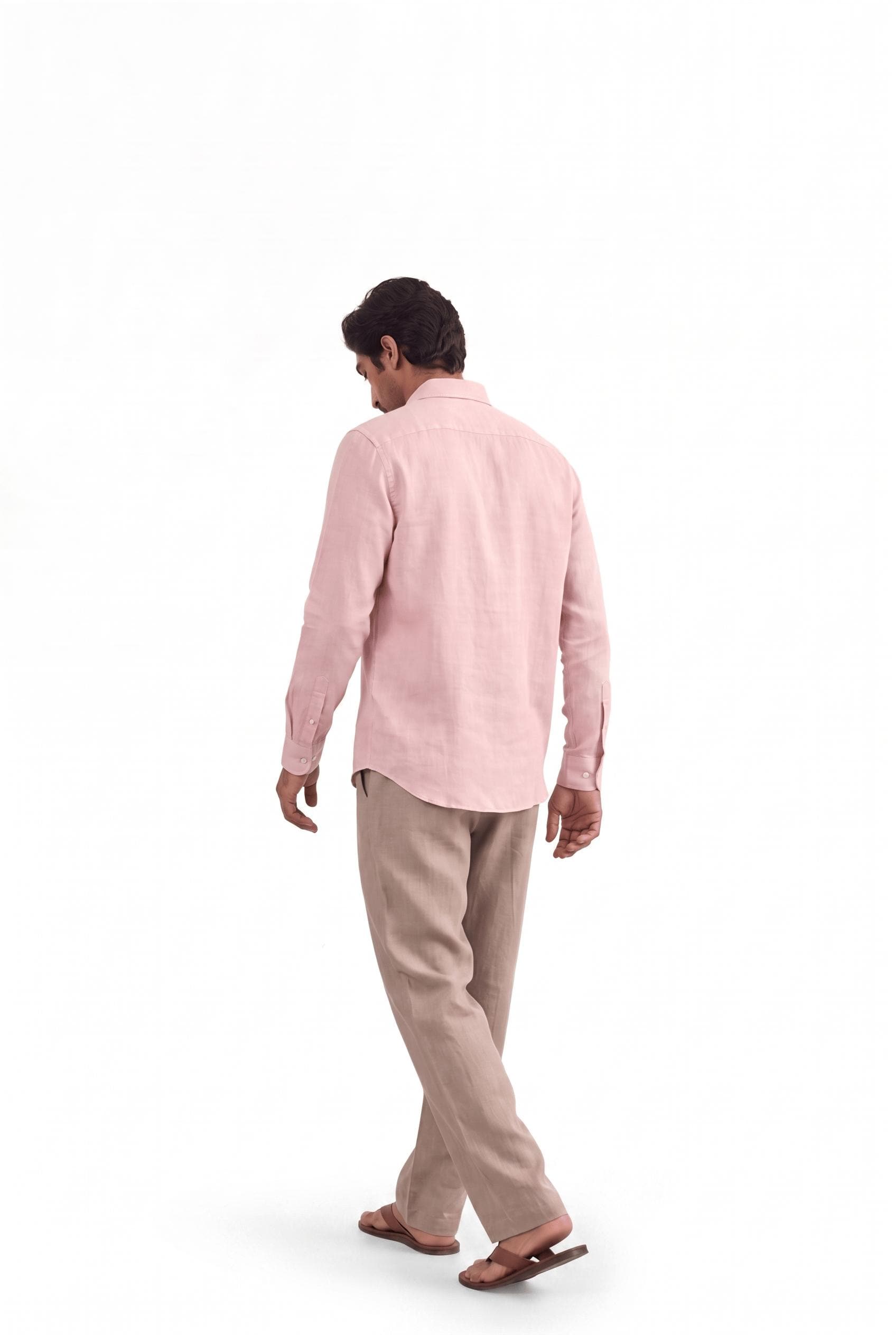 Cotton Linen Shirts Men's Shirt Dusty Pink Cotton Linen Shirt Piece