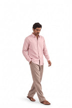 Cotton Linen Shirts Men's Shirt Dusty Pink Cotton Linen Shirt Piece