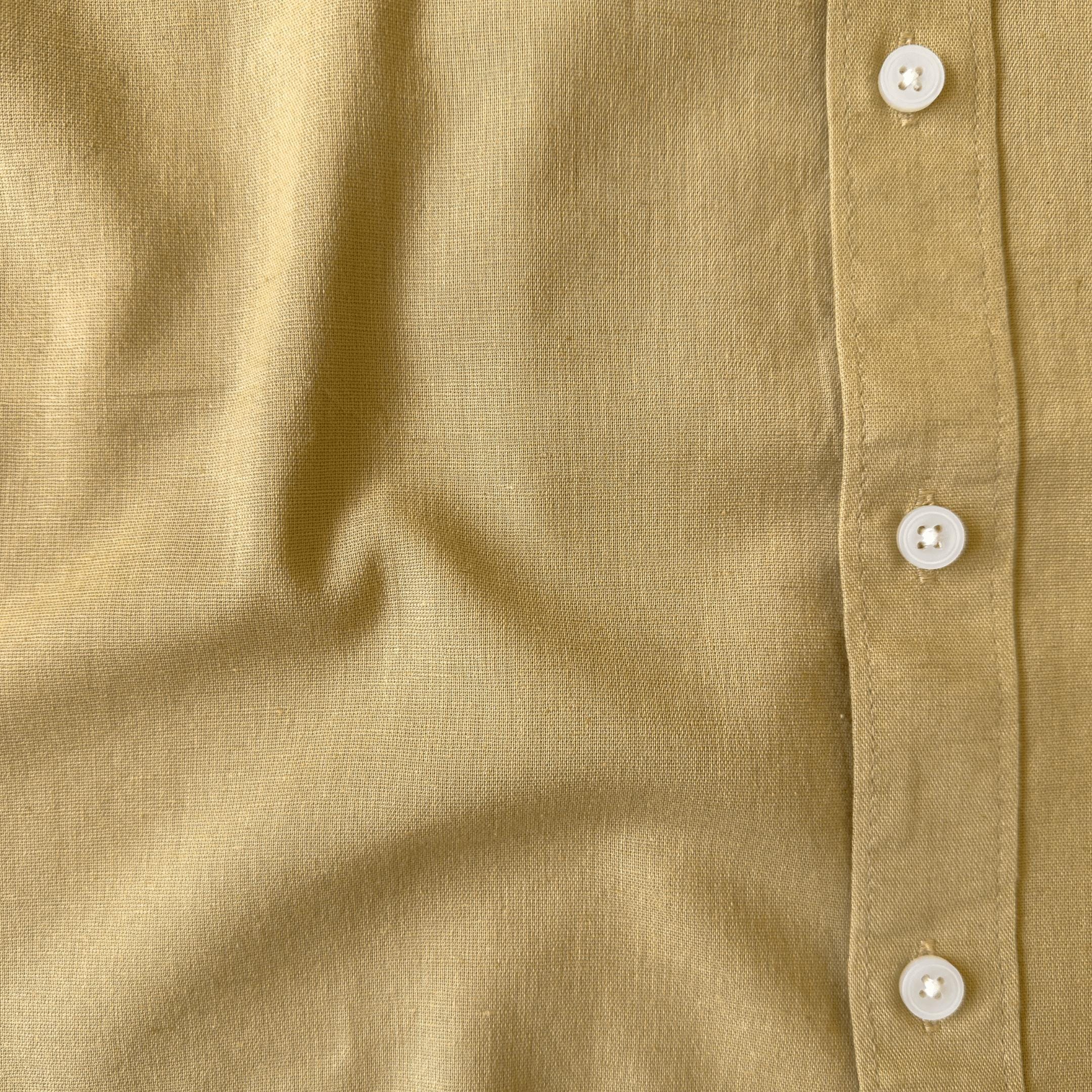 Cotton Linen Shirts Men's Shirt Khaki Pure Cotton Linen Shirt Piece