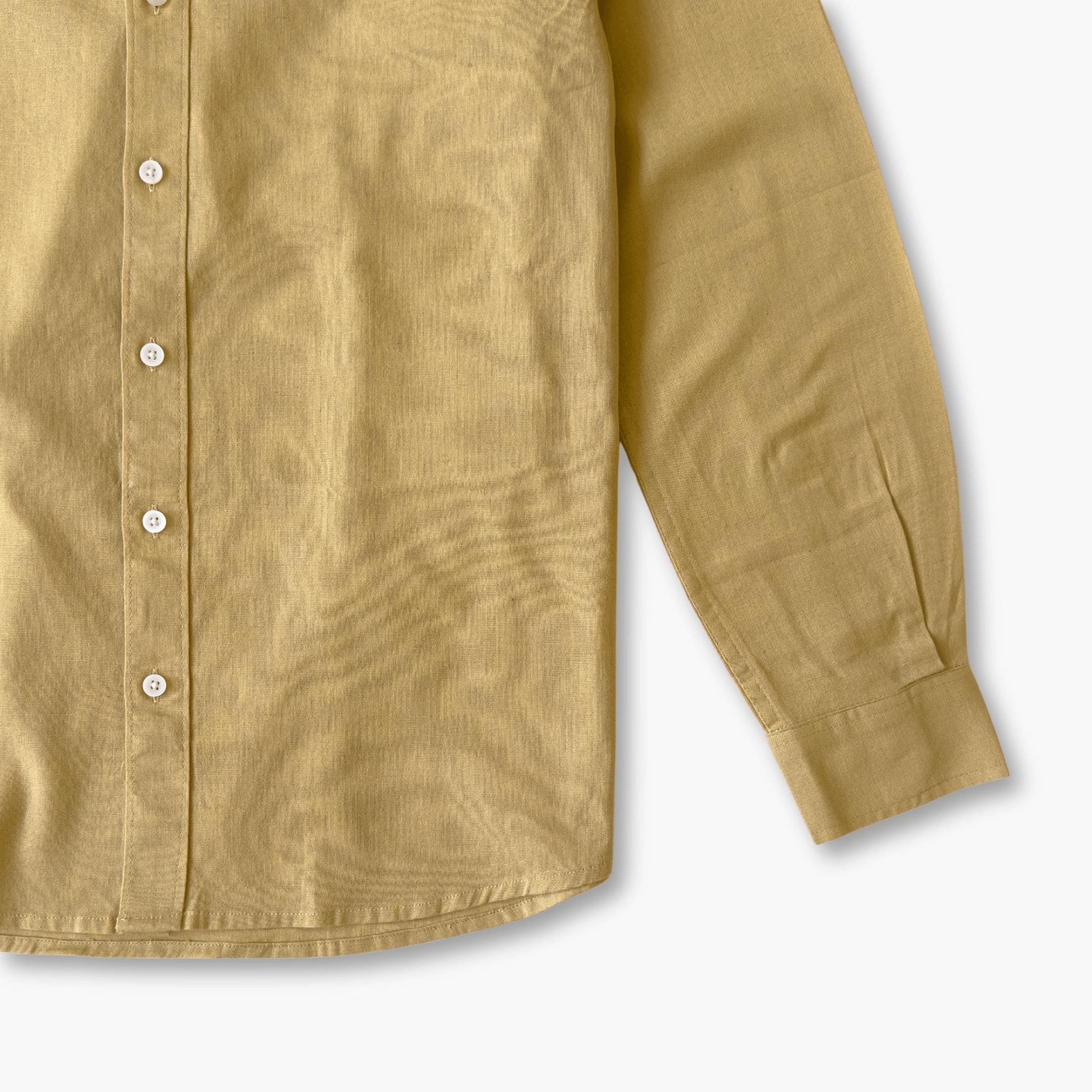 Cotton Linen Shirts Men's Shirt Khaki Pure Cotton Linen Shirt Piece