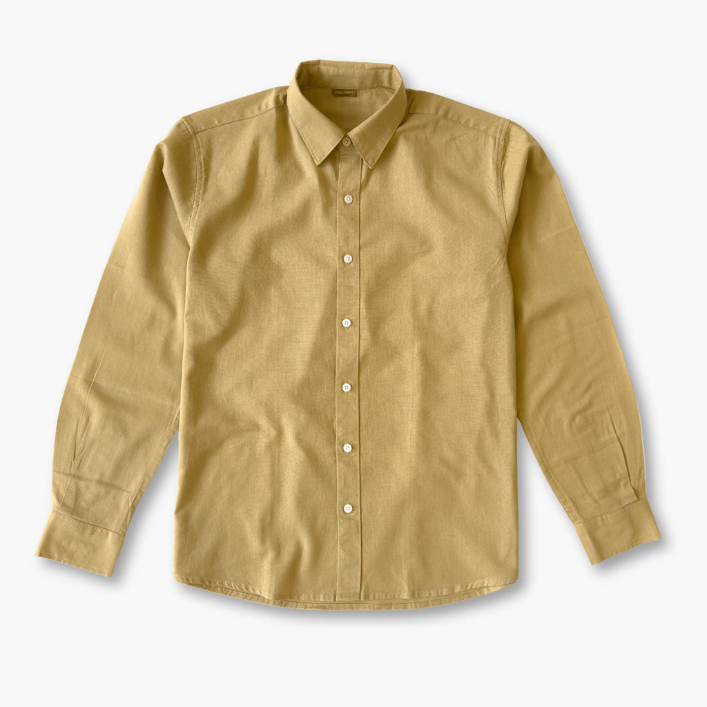 Cotton Linen Shirts Men's Shirt Khaki Pure Cotton Linen Shirt Piece