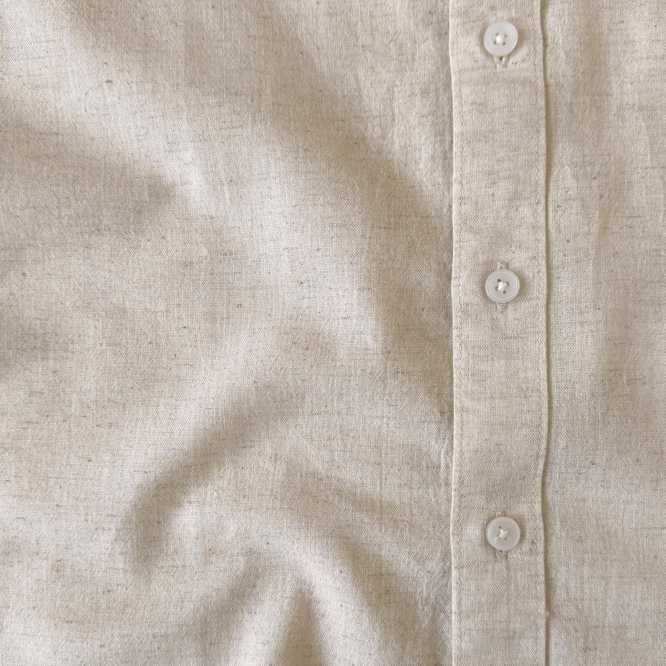 Cotton Linen Shirts Men's Shirt Natural White Cotton Linen Shirt Piece