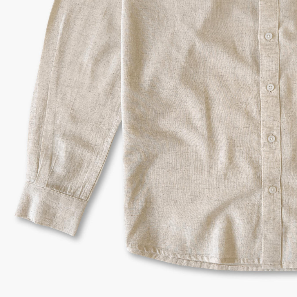 Cotton Linen Shirts Men's Shirt Natural White Cotton Linen Shirt Piece