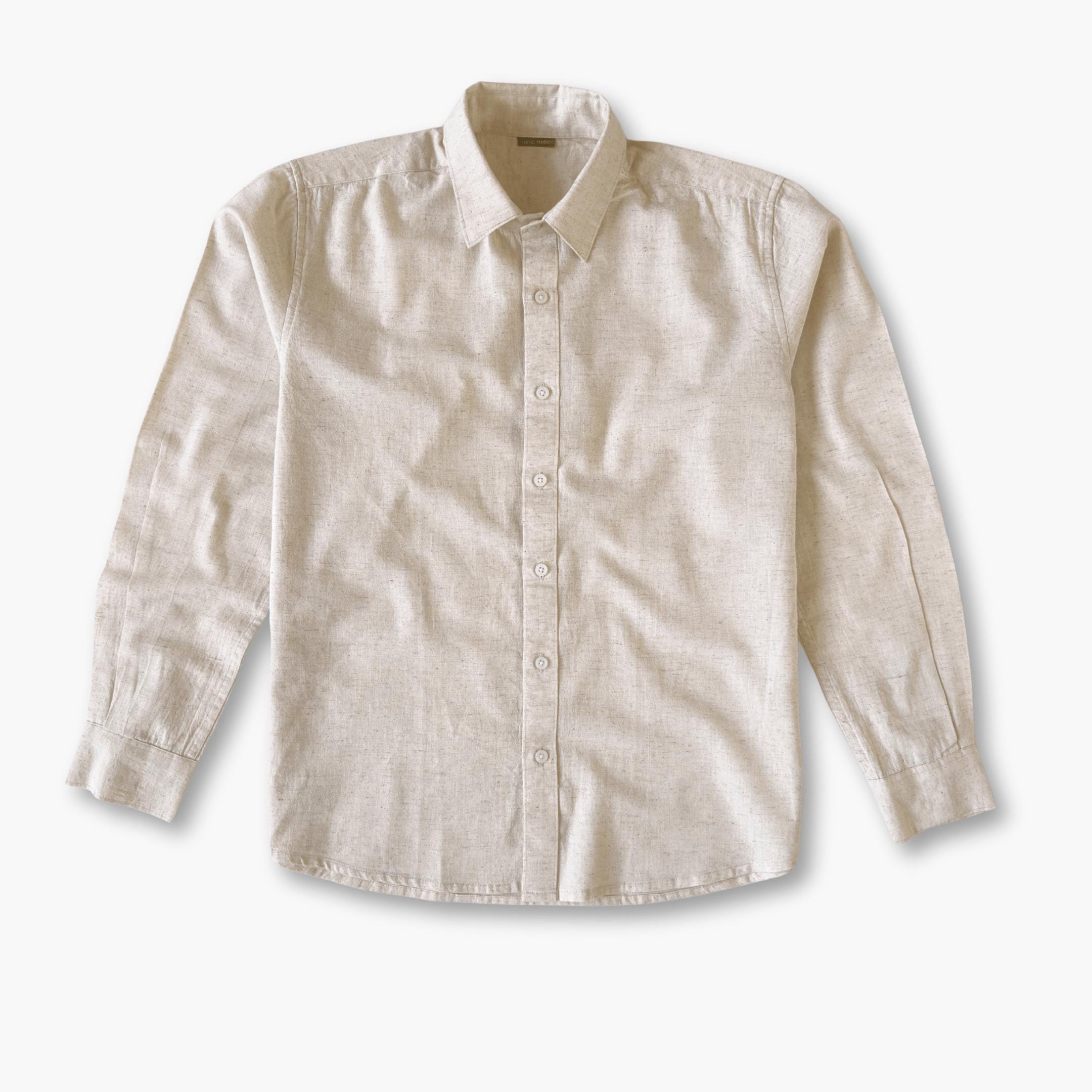 Cotton Linen Shirts Men's Shirt Natural White Cotton Linen Shirt Piece