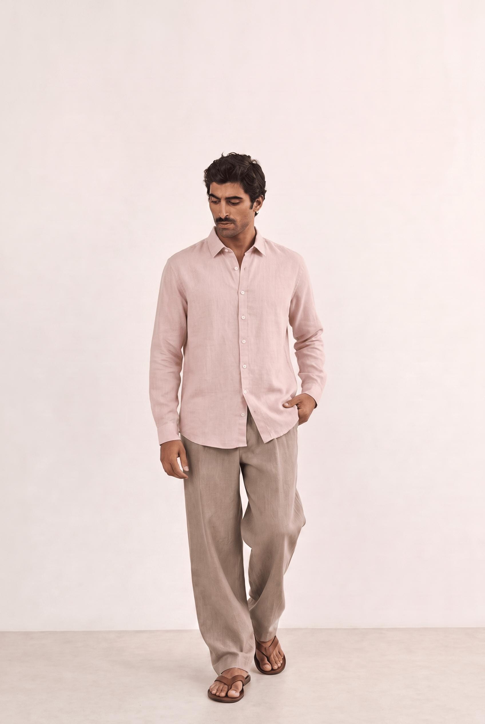 Cotton Linen Shirts Men's Shirt Natural White Cotton Linen Shirt Piece