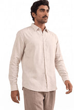 Cotton Linen Shirts Men's Shirt Natural White Cotton Linen Shirt Piece