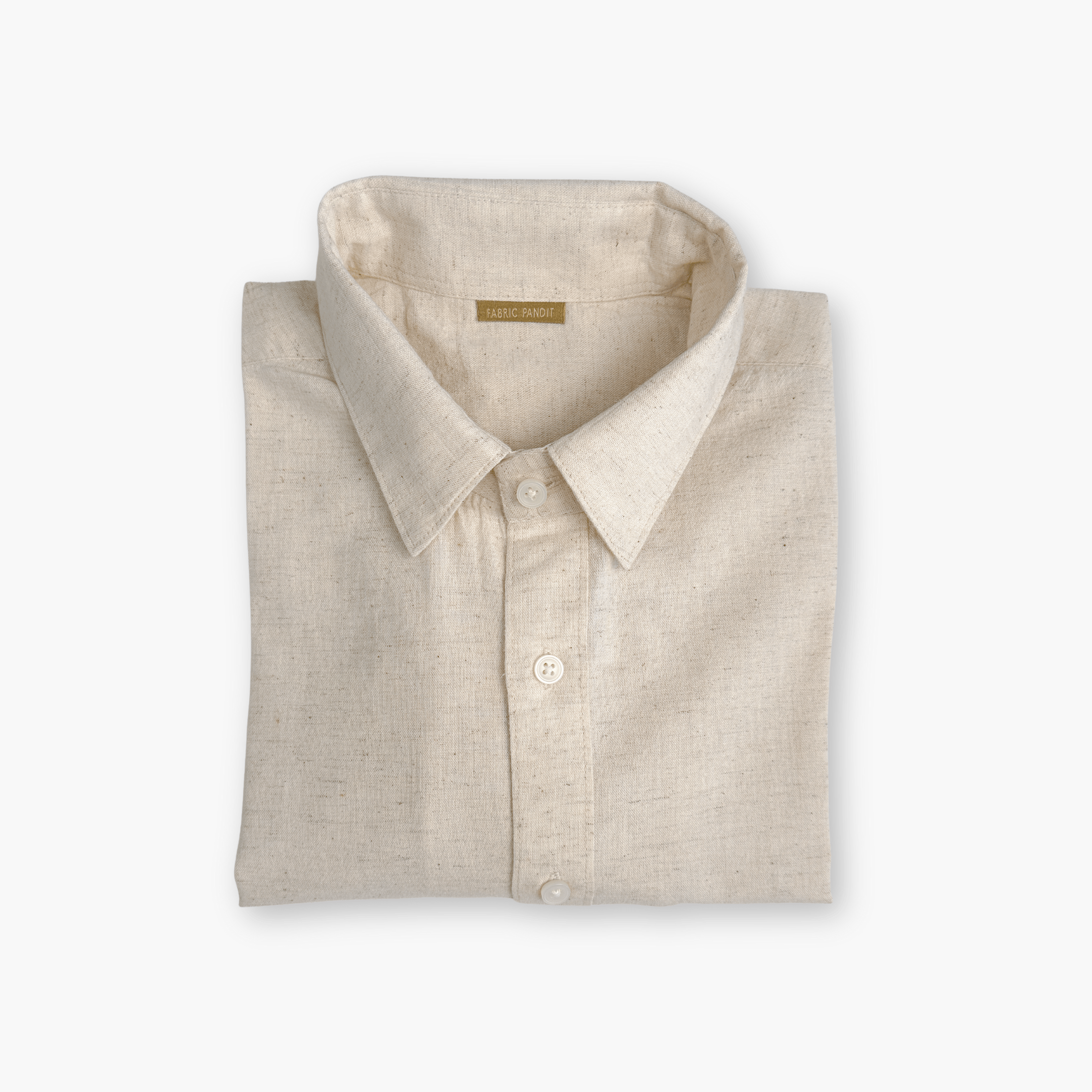Natural White Pure Cotton Linen Regular Fit Men's Shirt – Fabric Pandit