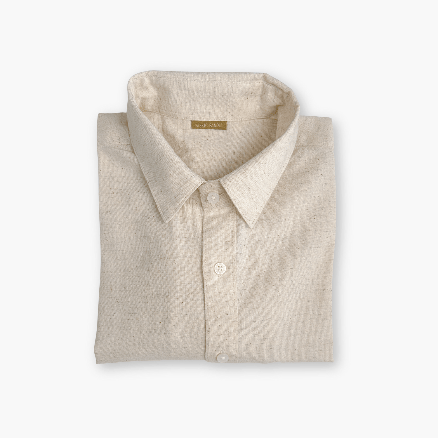 Cotton Linen Shirts Men's Shirt Natural White Pure Cotton Linen Regular Fit Men's Shirt