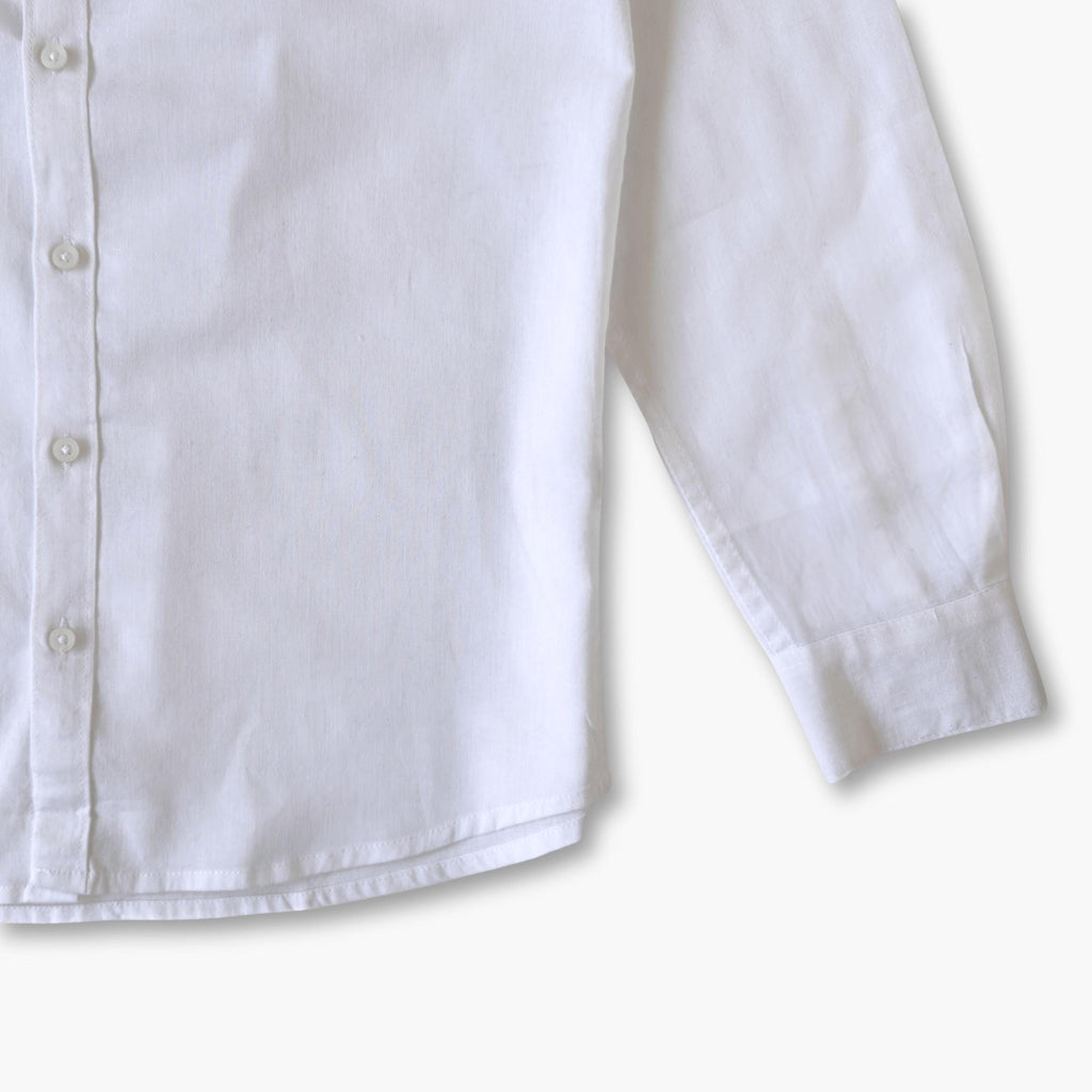 Cotton Linen Shirts Men's Shirt Snow White Cotton Linen Shirt Piece
