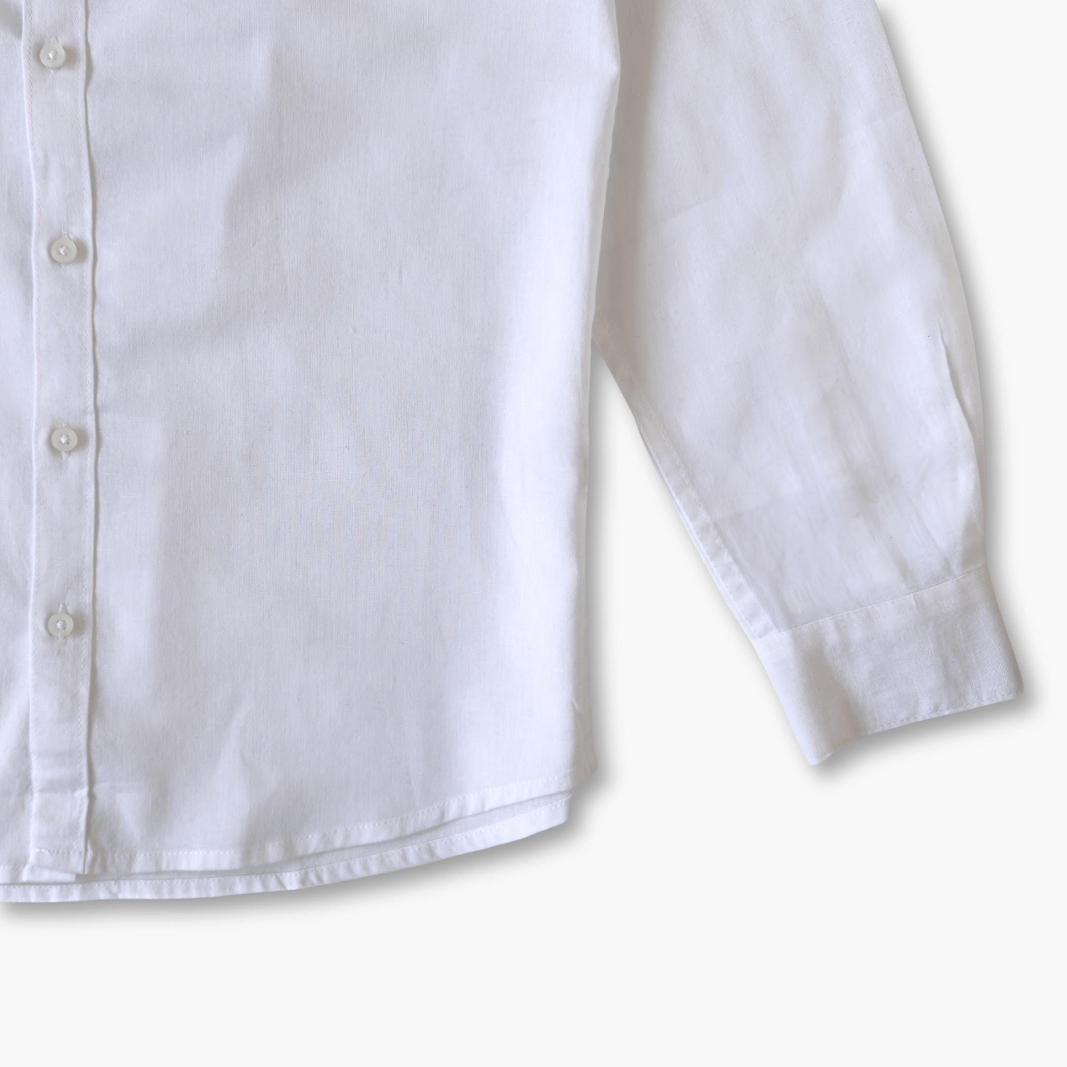 Cotton Linen Shirts Men's Shirt Snow White Cotton Linen Shirt Piece