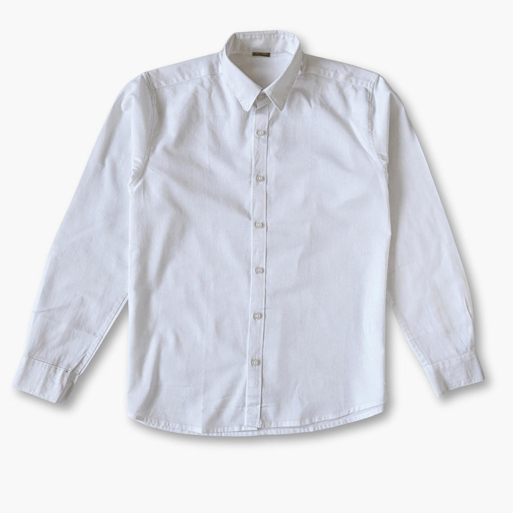 Cotton Linen Shirts Men's Shirt Snow White Cotton Linen Shirt Piece
