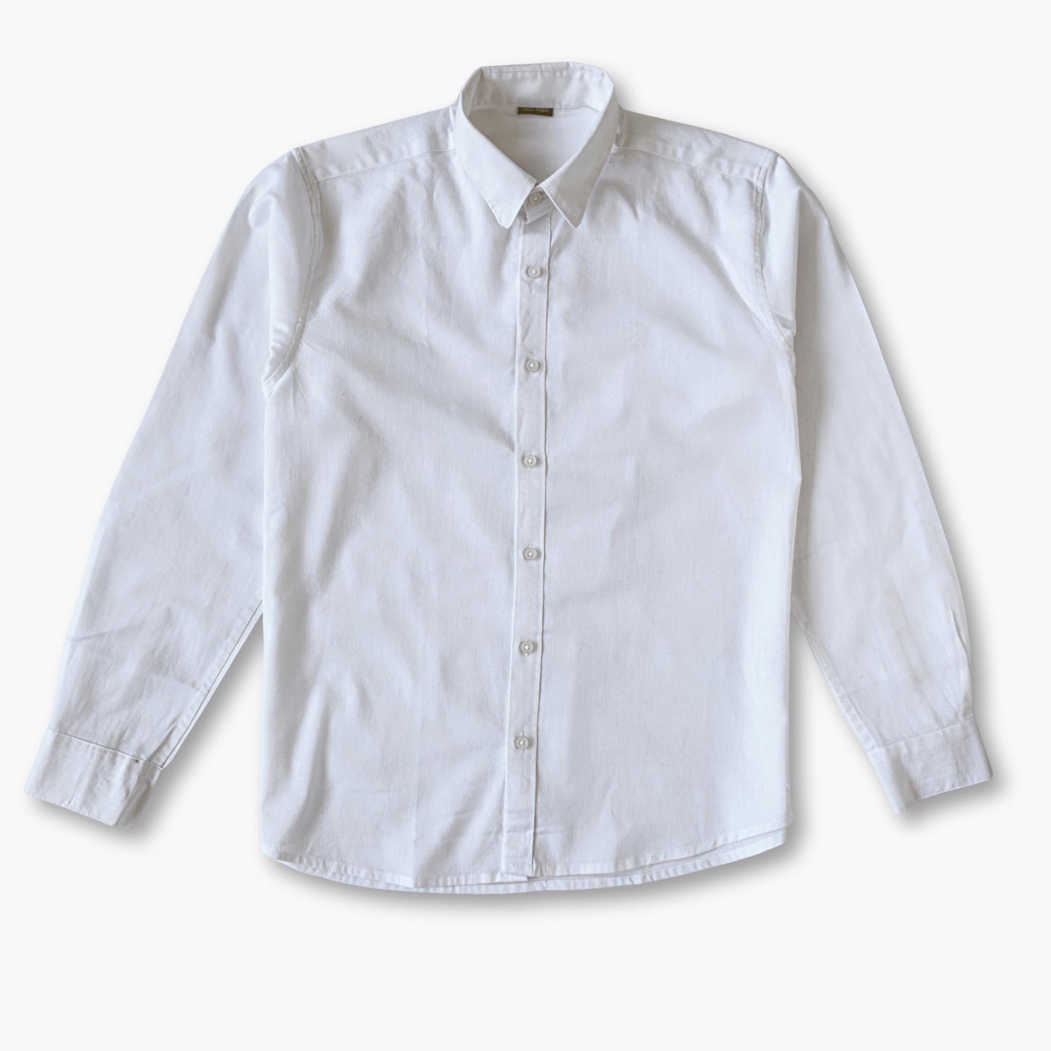 Cotton Linen Shirts Men's Shirt Snow White Cotton Linen Shirt Piece