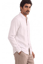 Cotton Linen Shirts Men's Shirt Snow White Cotton Linen Shirt Piece