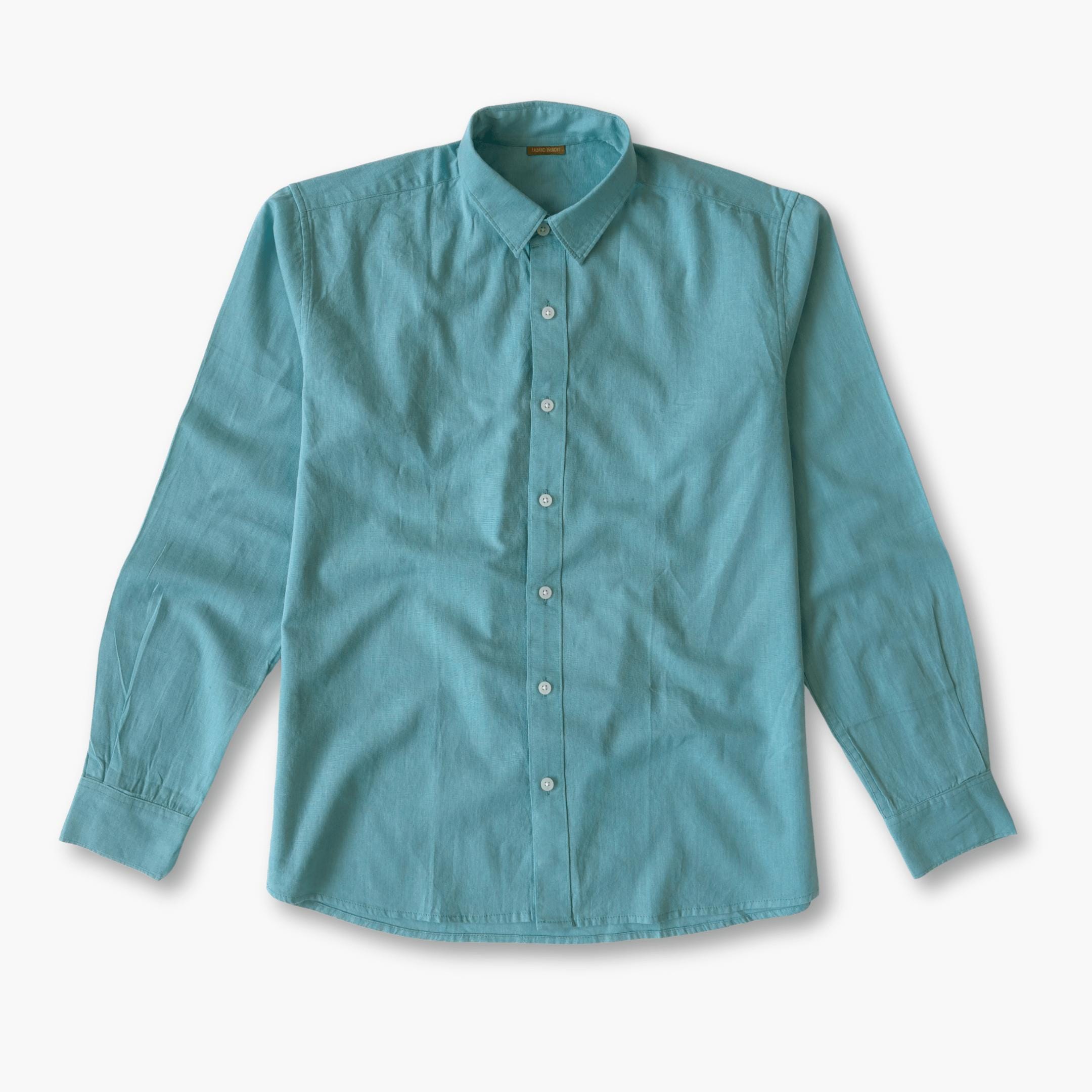 Cotton Linen Shirts Men's Shirt Steel Blue Cotton Linen Shirt Piece