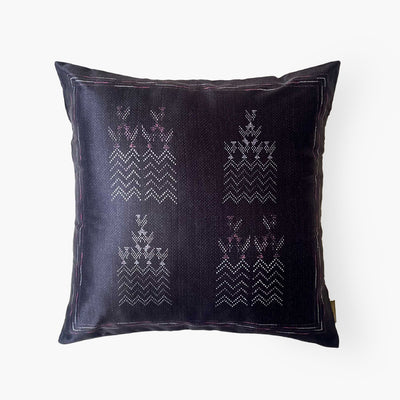 Cushion Covers Home Black & Red Abstract Tangail Printed Premium Satin Cushion Covers (16X16)