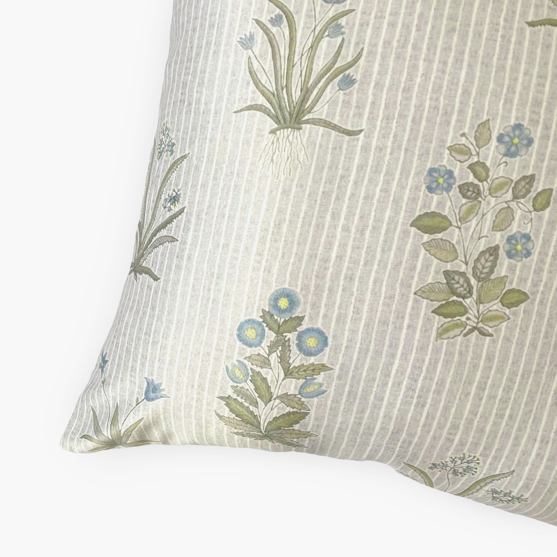 Cushion Covers Home Blue & Grey Egyptian Flora Printed Premium Satin Cushion Covers (16X16)