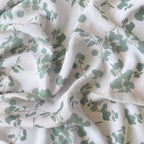 Digital Printed Burberry Silk Fabric Fabric Dull Green Abstract Floral Printed Burberry Silk Fabric (Width 45 Inches)