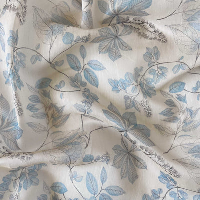 Digital Printed Chanderi Fabric Fabric Dull Blue & Grey Egyptian Garden Printed Chanderi Fabric (Width 43 Inches)