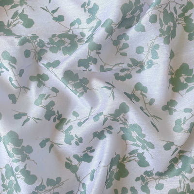 Digital Printed Chanderi Fabric Fabric Dull Green Abstract Floral Printed Chanderi Fabric (Width 43 Inches)