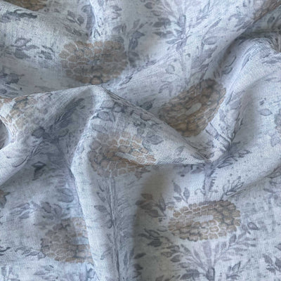 Digital Printed Georgette Fabric Fabric Ash Grey Abstract Flower Printed Georgette Fabric (Width 45 Inches)