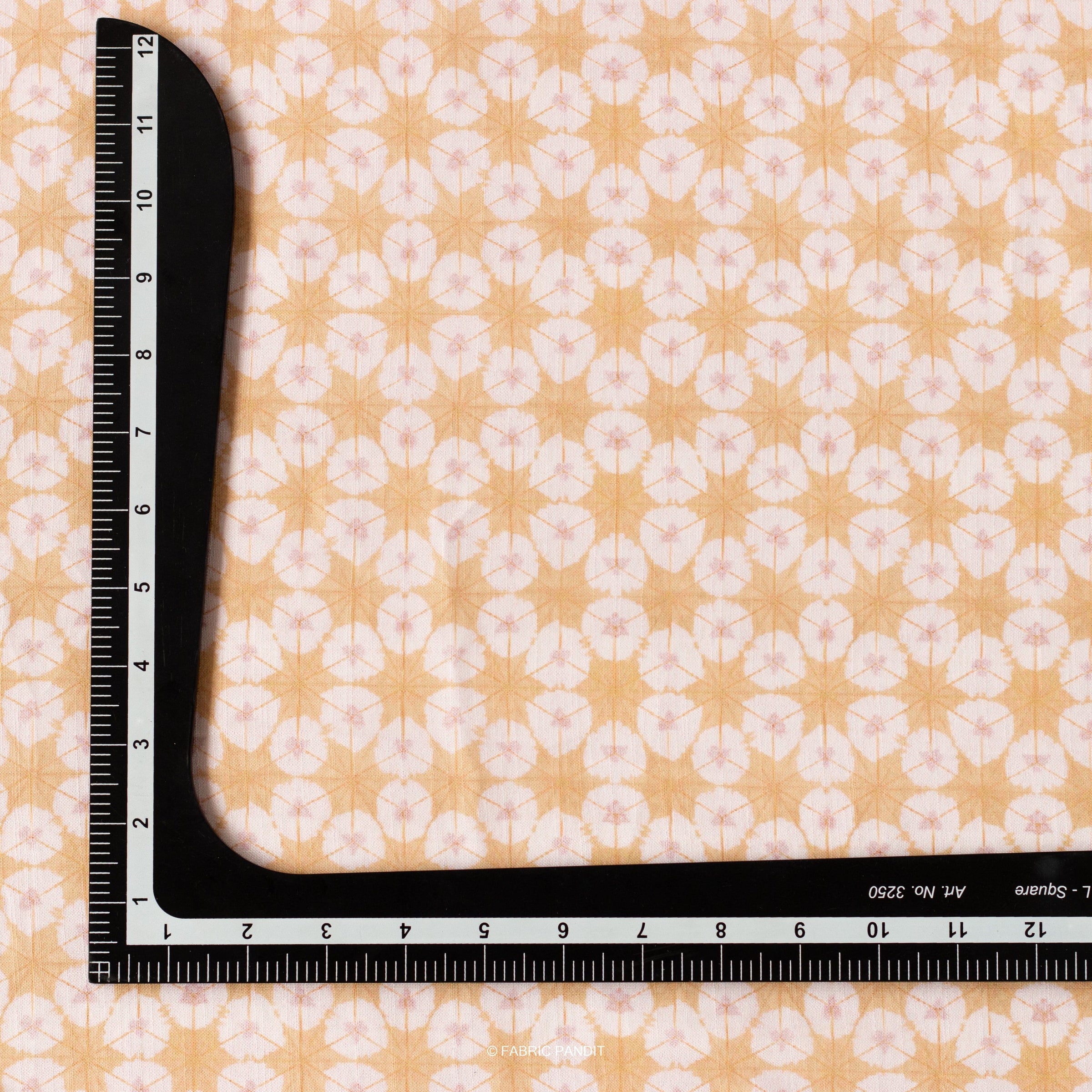 Digital Printed Linen Slubs Fabric Cut Piece (CUT PIECE) Yellow Orange And White Abstract Pattern Digital Printed Linen Blend Slub Fabric (Width 44 Inches)