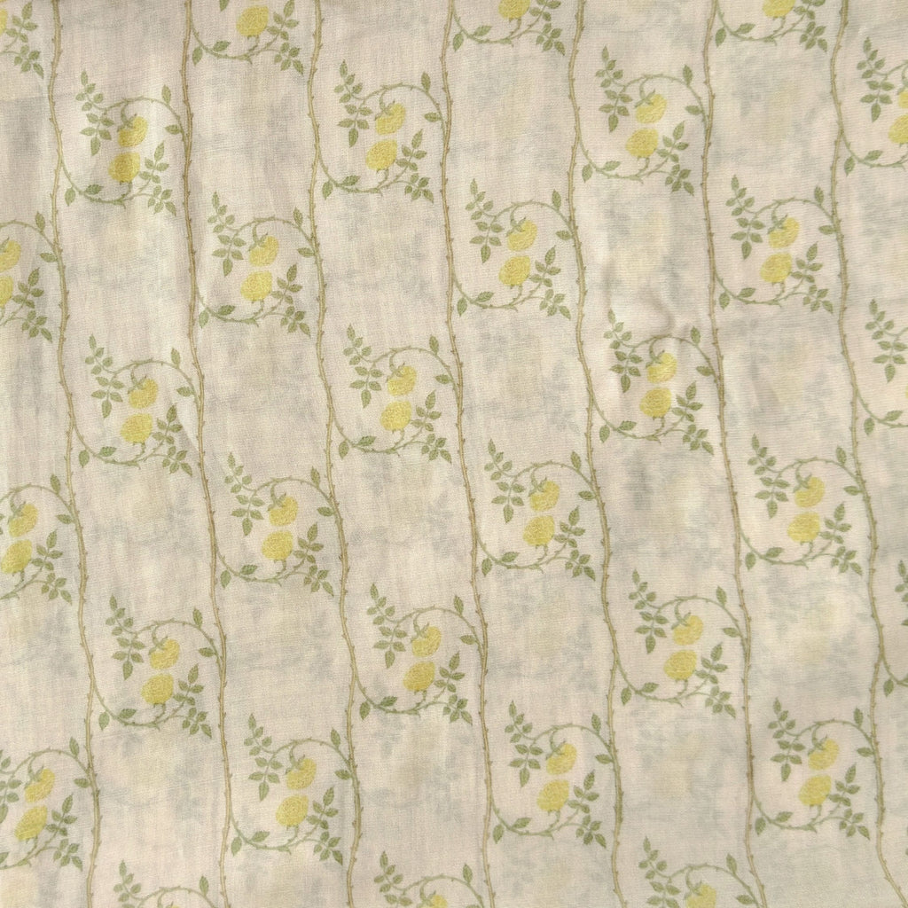 Digital Printed Mul Chanderi Fabric Fabric Beige & Green Mul Chanderi Fabric