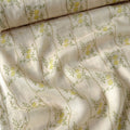 Digital Printed Mul Chanderi Fabric Fabric Beige & Green Mul Chanderi Fabric